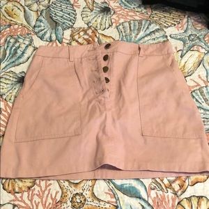 Pink button up skirt